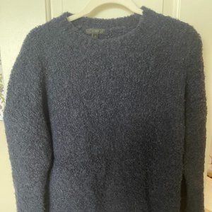J Crew Knit Fuzzy Sweater Wool Alpaca Nylon Size XS Navy Blue